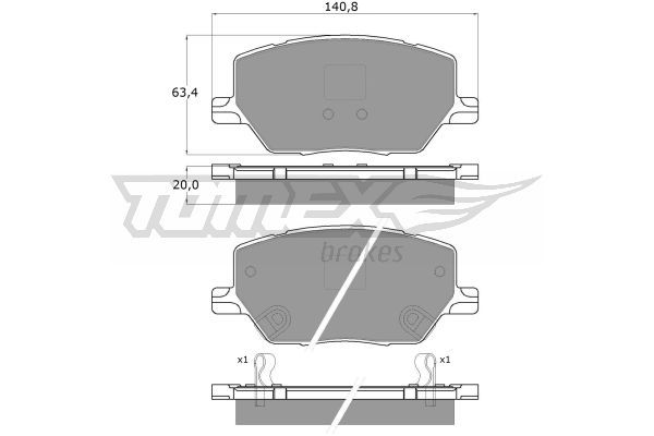 TOMEX BRAKES Piduriklotsi komplekt,ketaspidur TX 18-17